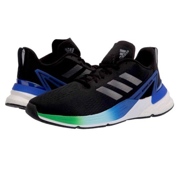 ADIDAS Response Super Boost Mens Running Shoes Black Blue Green Size 11.5 NWT - Picture 2 of 16